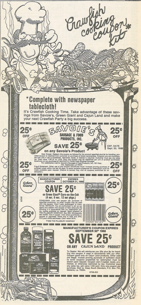 April 1988 Newspaper Coupons from the New Orleans Times Picayune